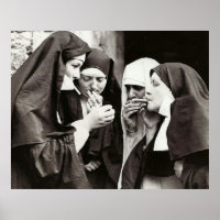 Nuns Smoking Vintage Photo
