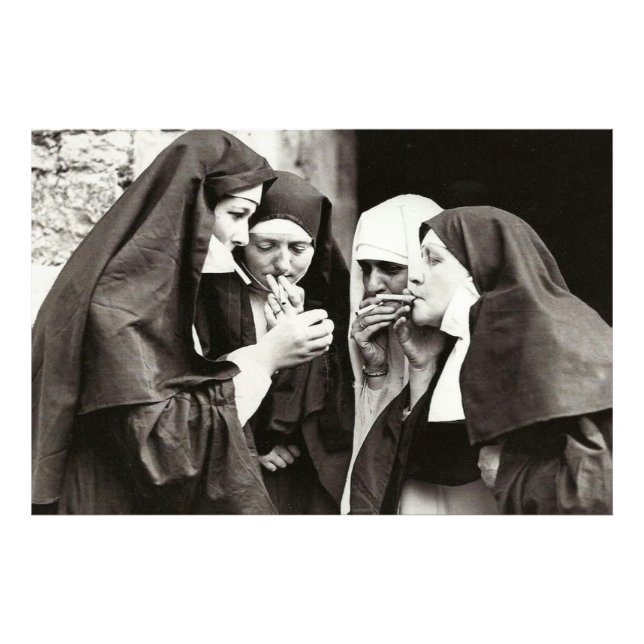 NUNS SMOKING VINTAGE PHOTO PRINT (Front)