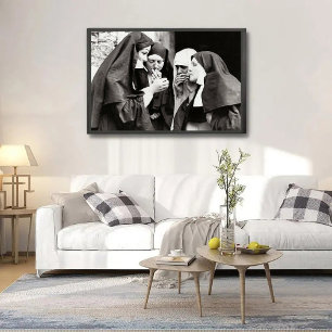 Nuns Smoking Vintage Photography Photo Print