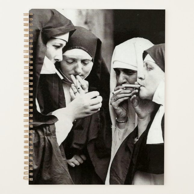 Nuns Smoking Vintage Photography  Planner (Front)