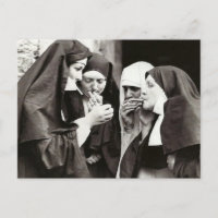 Nuns Smoking Vintage Photography