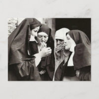 Nuns Smoking Vintage Photography