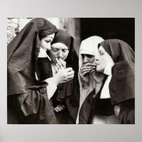 Nuns Smoking Vintage Photography