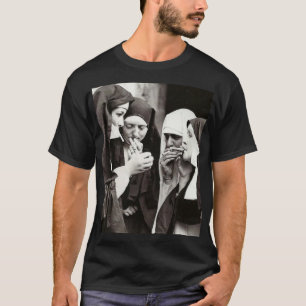 Nuns Smoking Vintage Photography T-Shirt