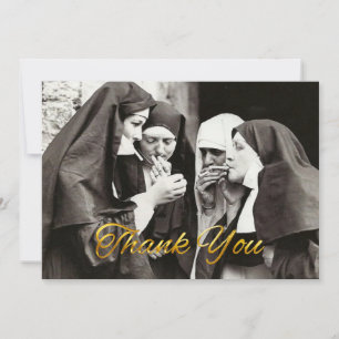 Nuns Smoking Vintage Photography Thank You Card
