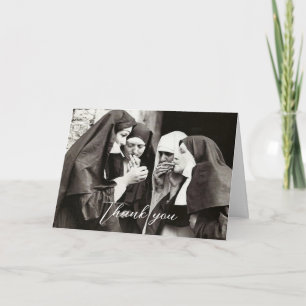 Nuns Smoking Vintage Photography Thank You Card