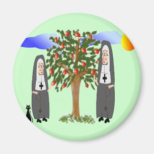 Nuns Stealing Apples Cards & Gifts Magnet