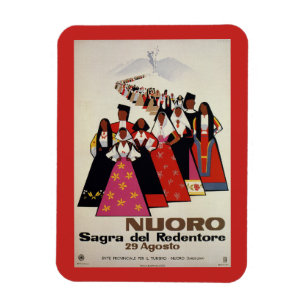 Nuoro Sardinia vintage Italian travel ad Magnet