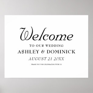 Nuptial Elegant Calligraphy Welcome Wedding Sign