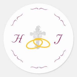 Nuptial Grace Catholic Wedding Classic Round Sticker