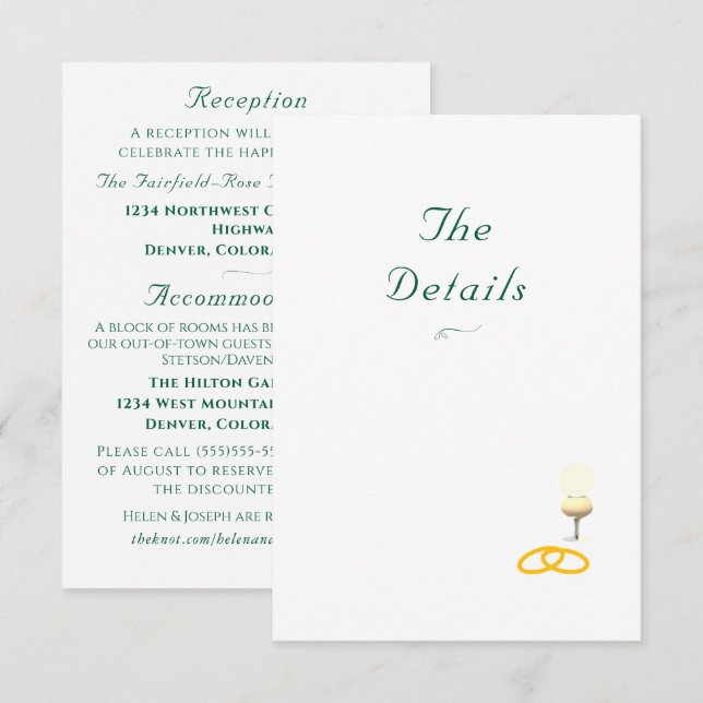 Nuptial Grace Catholic Wedding  Enclosure Card (Front/Back)