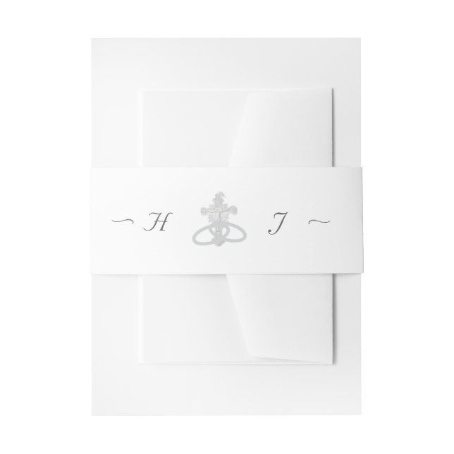 Nuptial Grace Catholic Wedding Invitation Belly Band (Front Example)