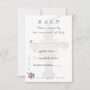 Nuptial Rose Catholic Wedding RSVP Card