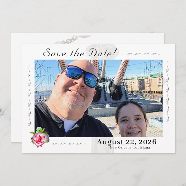 Nuptial Rose Catholic Wedding Save The Date (Front/Back)
