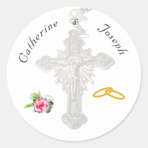 Nuptial Rose Classic Round Sticker