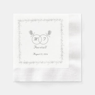 Nuptial Unity Catholic Monogrammed Wedding Napkin