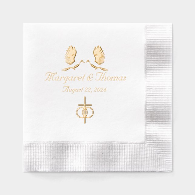 Nuptial Unity Catholic Wedding  Foil Napkins (Front)