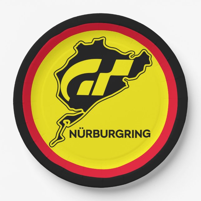 Nurburgring German Flag Germany Gran Turismo GT Paper Plate (Front)