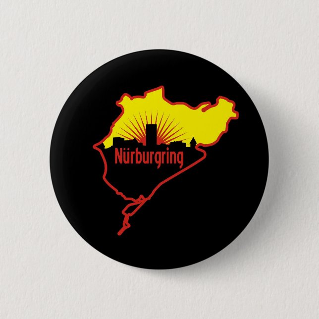 Nurburgring Nordschleife race track, Germany 6 Cm Round Badge (Front)