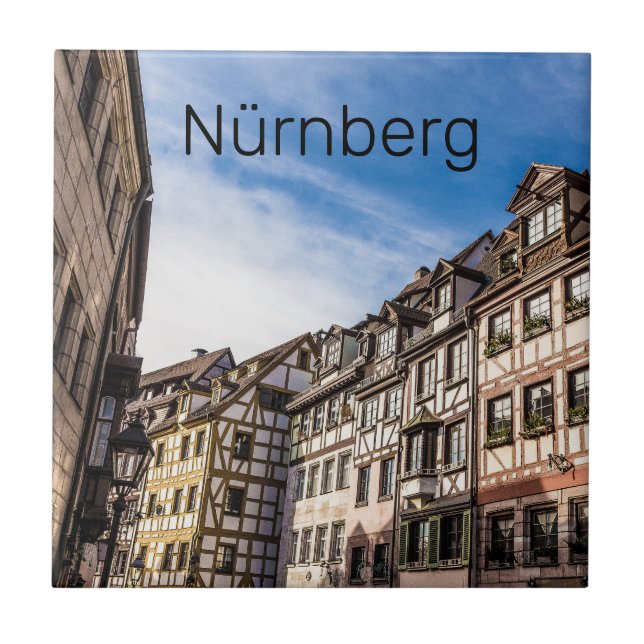Nuremberg Cityscape Bavaria Germany Souvenir Tile (Front)