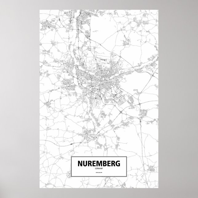 Nuremberg, Germany (black on white) Poster (Front)