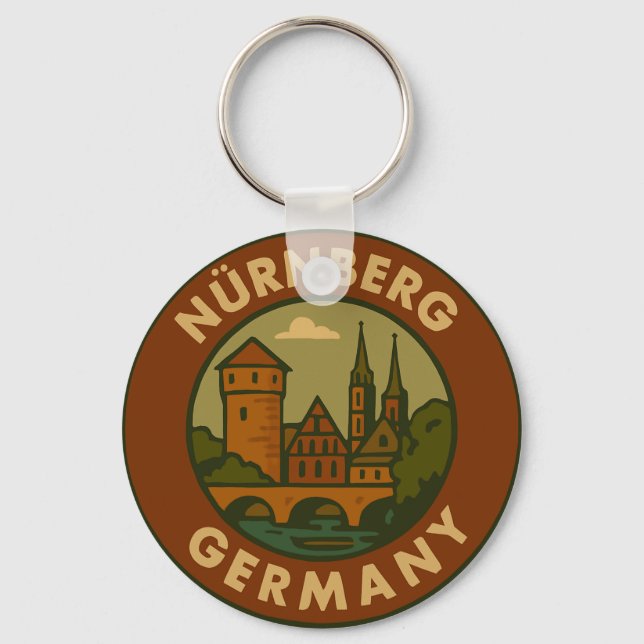 Nuremberg Germany City Art Key Ring (Front)