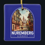 Nuremberg Germany Travel Art Vintage Ceramic Ornament<br><div class="desc">Nuremberg retro vector travel design. Impressive,  exciting,  colourful,  mighty and tragic: Nuremberg has reflected German history since the Middle Ages.</div>