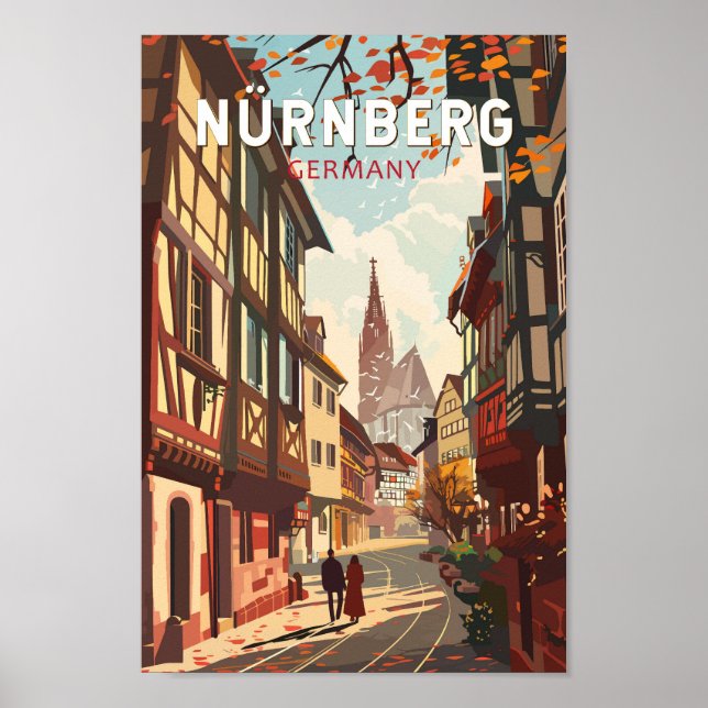 Nuremberg Germany Travel Art Vintage Poster (Front)