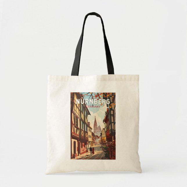 Nuremberg Germany Travel Art Vintage Tote Bag (Front)
