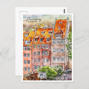 Nuremberg Germany Travel Place Watercolor Postcard