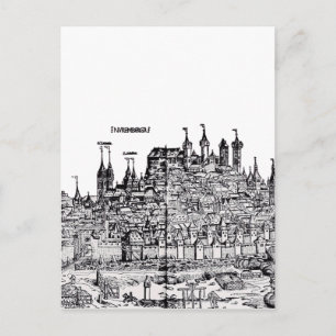Nuremberg Medieval city in the Germany Postcard