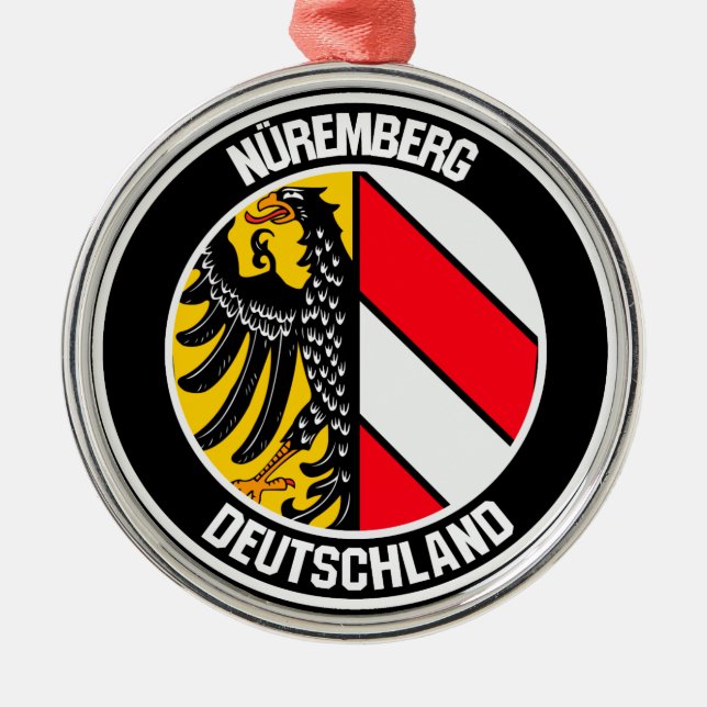Nuremberg Round Emblem Metal Tree Decoration (Front)