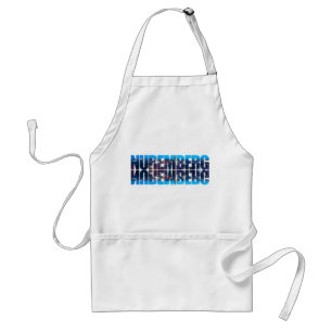 Nuremberg text composed of night old town view standard apron