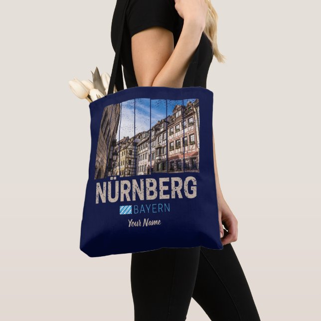 Nuremberg Vintage Bavaria Germany Souvenir Tote Bag (Close Up)