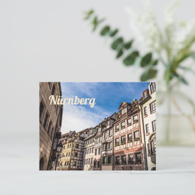 Nuremberg Weissgerbergasse Nürnberg Bavaria German Holiday Postcard (Standing Front)