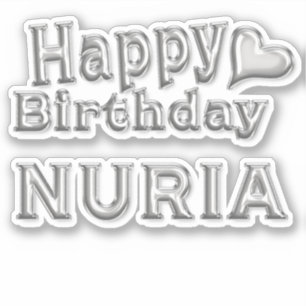 Nuria Happy Birthday silver Sticker