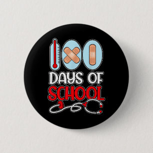 Nurse 100 Days Of School Love Stethoscope Nurse Li 6 Cm Round Badge