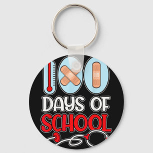Nurse 100 Days Of School Love Stethoscope Nurse Li Key Ring