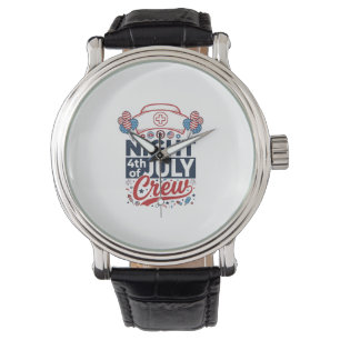 Nurse 4th of July Night Crew Patriotic Shirt Desig Watch