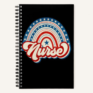 Nurse 4th Of July Rainbow Nurse Notebook