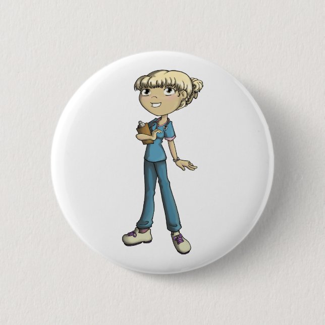 Nurse 6 Cm Round Badge (Front)