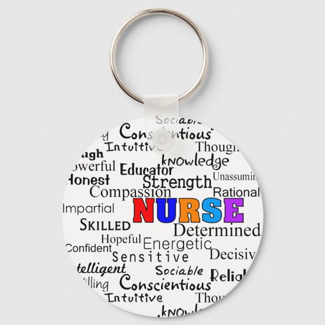Nurse Adjectives Key Ring (Front)