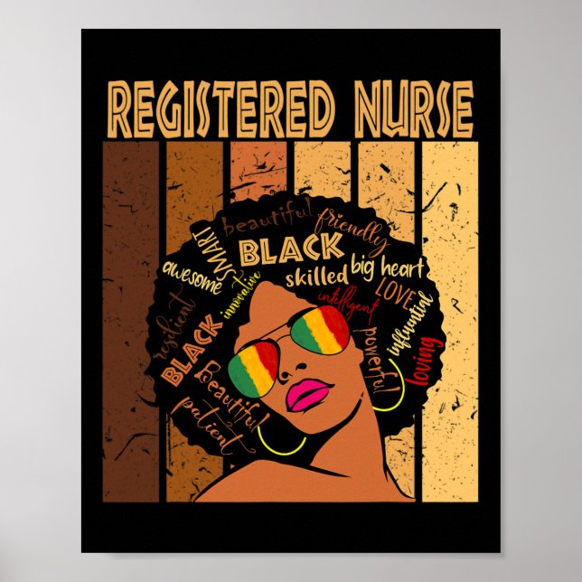 Nurse Afro African American Black History Month  Poster (Front)