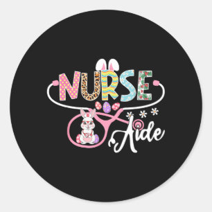 Nurse Aide Easter Bunny Egg Stethoscope Nursing Classic Round Sticker