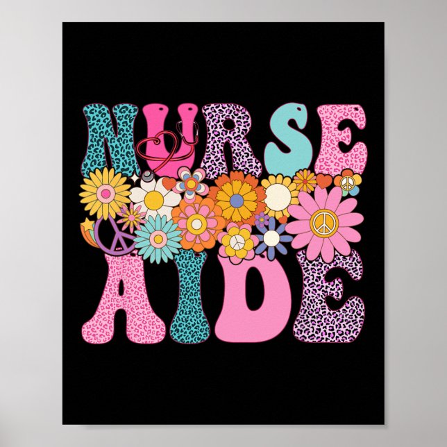 Nurse Aide Week Groovy Leopard Appreciation Day Fo Poster (Front)