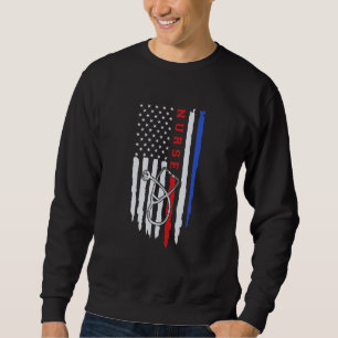 Nurse American Flag 4th Of July Heart Patriotic RN Sweatshirt