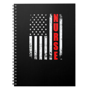 Nurse American Flag Patriotic Usa Stethoscope Job Notebook