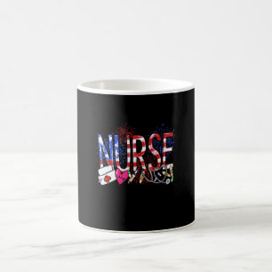 Nurse American Flag Us Stethoscope Medical Rn Patr Coffee Mug