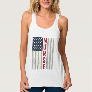 Nurse American Flag Vintage Engraving Shirt Design