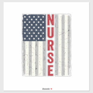 Nurse American Flag Vintage Engraving Shirt Design